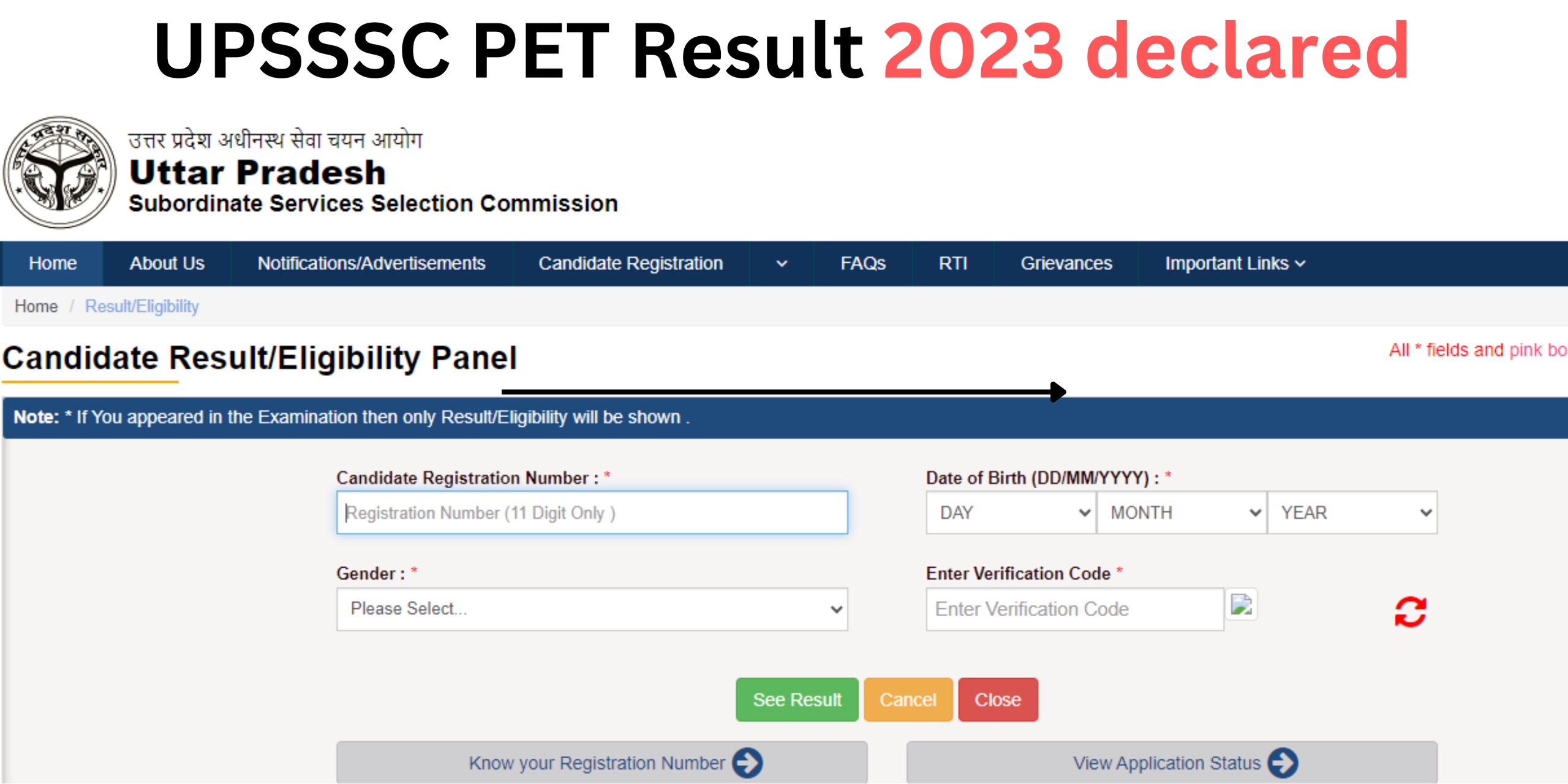 RESULT OS UPSSSC PET 2023 DECLARED.